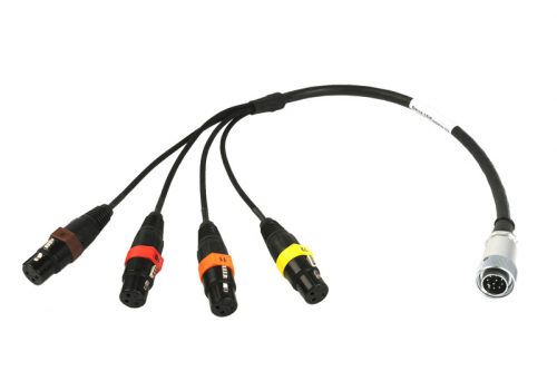 Remote Audio Balanced 4-CH Analog Breakout Cable for Zaxcom (CADEV16F12IN)