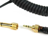 Remote Audio Replacement Coiled Cable for MDR7506 Headphone