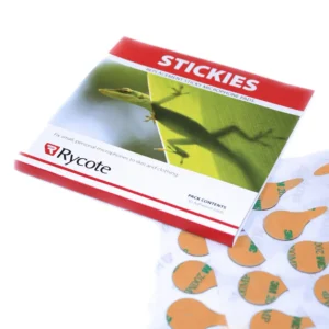Rycote Stickies Adhesive Pads for Lavalier Mics: A Stickies pack with sheets of adhesive pads.