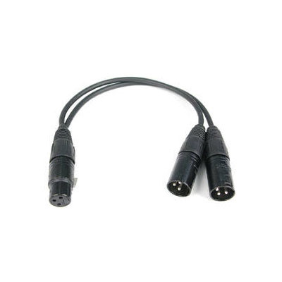 Remote Audio Y-Cable, 1 Fem 3-pin XLR to 2 Male 3-pin XLRs (CAX3YMMF)