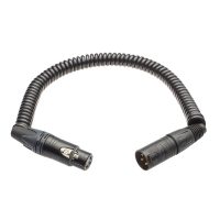 K-Tek XLR Coiled Jumper Cable - Neutrik XLR3M to Neutrik XLR3F - 10 ft