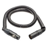 K-Tek XLR Coiled Jumper Cable - Neutrik XLR3M to Neutrik XLR3F - 20 ft