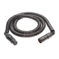 K-Tek XLR Coiled Jumper Cable - Neutrik XLR3M to Neutrik XLR3F - 40 ft