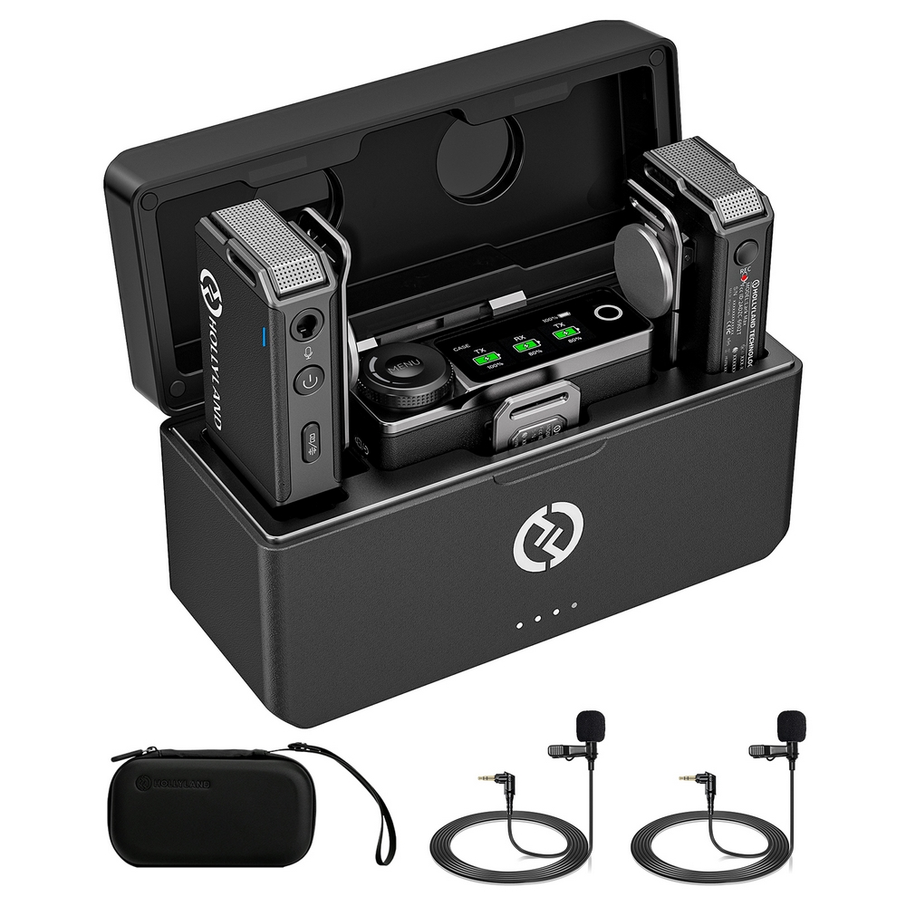 Micro Sans Fil Hollyland Lark Max 2 Combo - Annulation Du Bruit Par IA, Monitoring Sans Fil, 32 Bits - Pour Streaming, Podcast, Vidéo