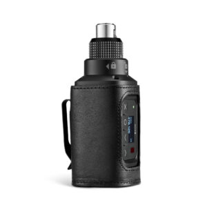 Shure ADX3 Axient Digital Plug-On Transmitter: The ADX3 in its pouch with belt clip.