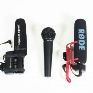 Rode VideoMic Go, Audio-Technica AT8024 Camera Mount and Digital Reference DRV100 Dynamic Set of 3 Microphones