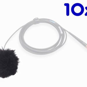 AIRO by K-Tek ALFB10 Lav Fuzzy Windscreen, Black, Pack of 10