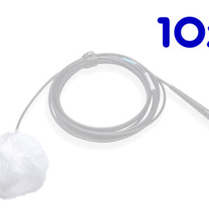 AIRO by K-Tek ALFW10 Lav Fuzzy Windscreen, White, Pack of 10
