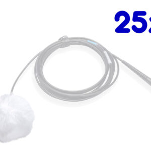 AIRO by K-Tek ALFW25 Lav Fuzzy Windscreen, White, Pack of 25
