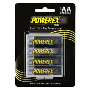 Powerex Pro Rechargeable AA NiMH Batteries (1.2V, 2700mAh) - 4 pack