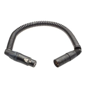 K-Tek XLR Coiled Jumper Cable - Neutrik XLR3M to Neutrik XLR3F - 10 ft