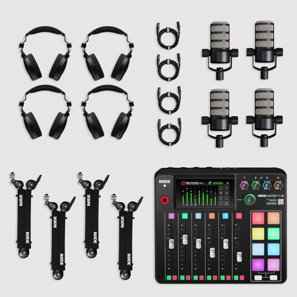 rode four-person podcasting bundle