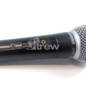 SHURE SM 58 CARDIOID DYNAMIC HANDHELD MICROPHONE WITH ON/OFF SWITCH.