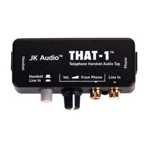 JK Audio THAT-1 Telephone Handset Audio Tap: The tap with its volume control and RCA jacks.