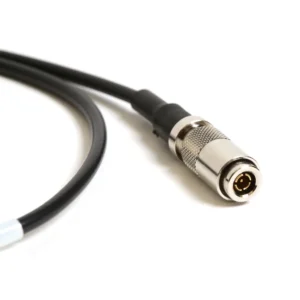 Ambient LTC-OUT-DIN Timecode Cable: The DIN 1.0/2.3 plug up close.