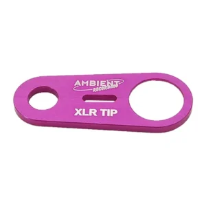 Ambient QAT-ECO XLR Holder for Boom Poles: The purple QAT-ECO XLR holder, with its XLR TIP marking.