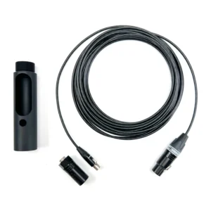 Ambient QuickPole Slim Straight Cable Kit: The stereo kit laid out: the straight cable, the screw-on end piece, and the adapter.