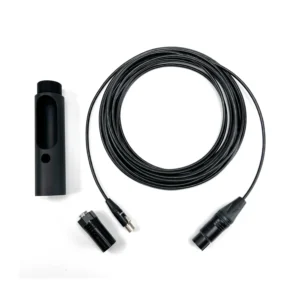 Ambient QuickPole Slim Straight Cable Kit: The mono kit laid out: the straight cable, the screw-on end piece, and the adapter.