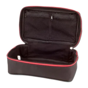 Bits & Bobs BB11-002 Medium Stowage Bag open and empty, showing the main compartment and two zippered mesh pockets in the lid.
