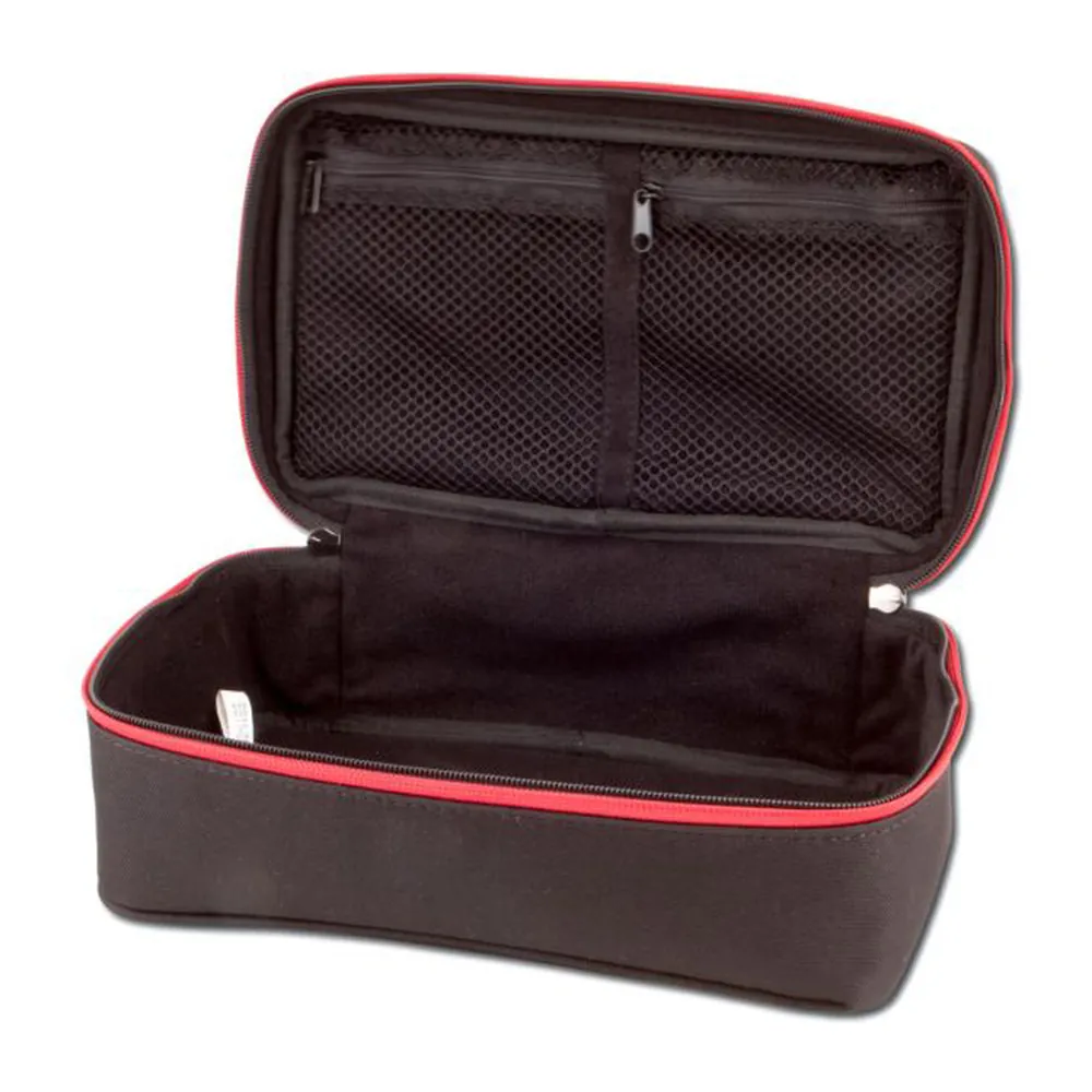 Bits & Bobs BB11-002 Medium Stowage Bag open and empty, showing the main compartment and two zippered mesh pockets in the lid.