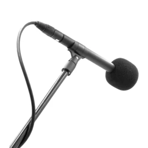 Bubblebee Industries The Microphone Foam for Pencil Mics: The foam fitted on a pencil mic on a stand.