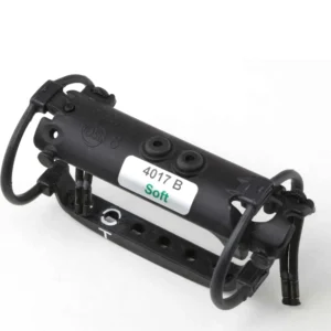 Cinela Suspension Modules: the DPA 4017B Soft module, a black cradle on elliptical isolators with its labels.