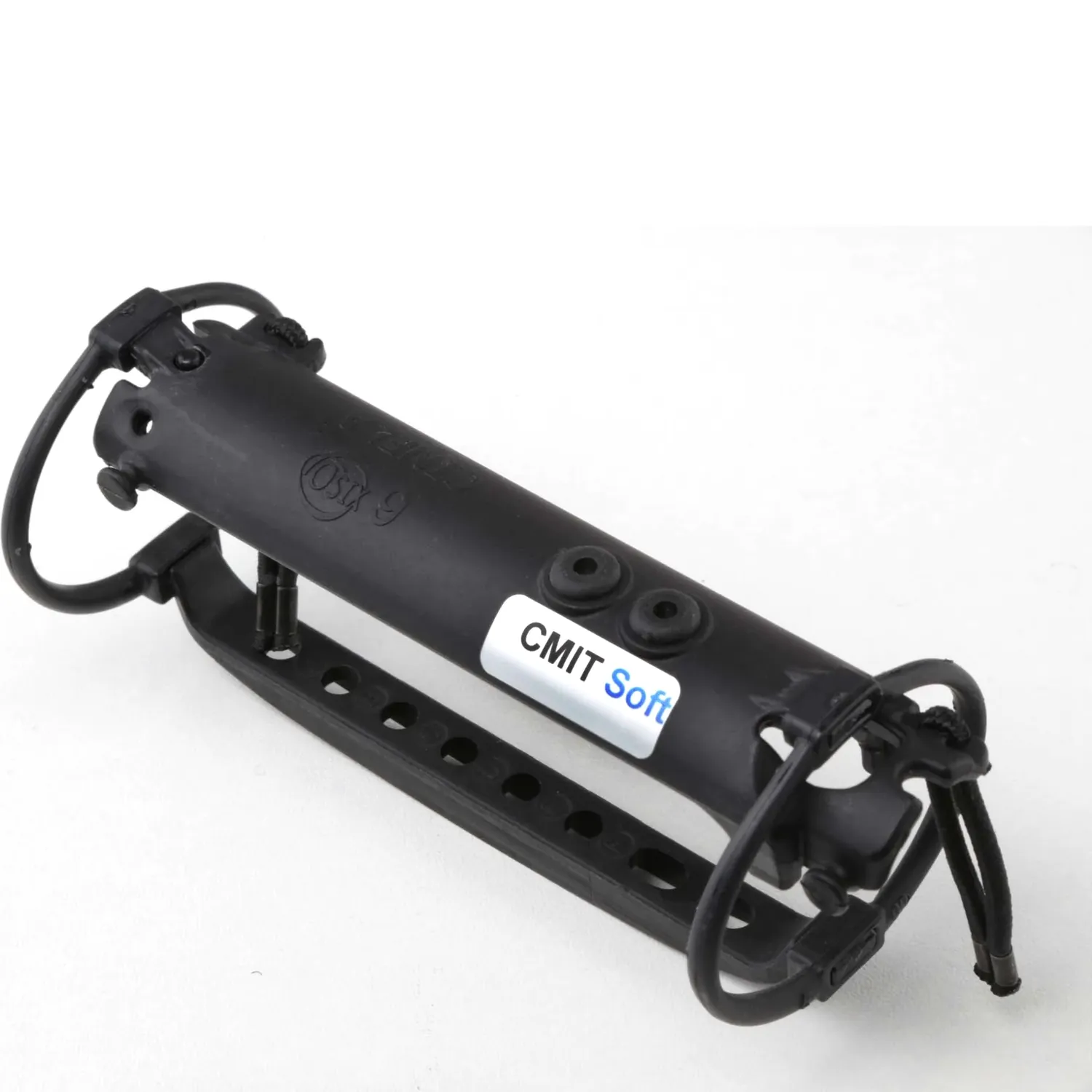 Cinela Suspension Modules: the Schoeps CMIT Soft module, a black cradle on elliptical isolators with its labels.