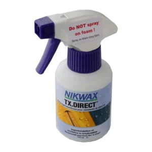 Nikwax TX.Direct Spray-On Waterproofing: The 150 ml pump spray bottle, with Cinela's label to spray the fabric and not the foam.