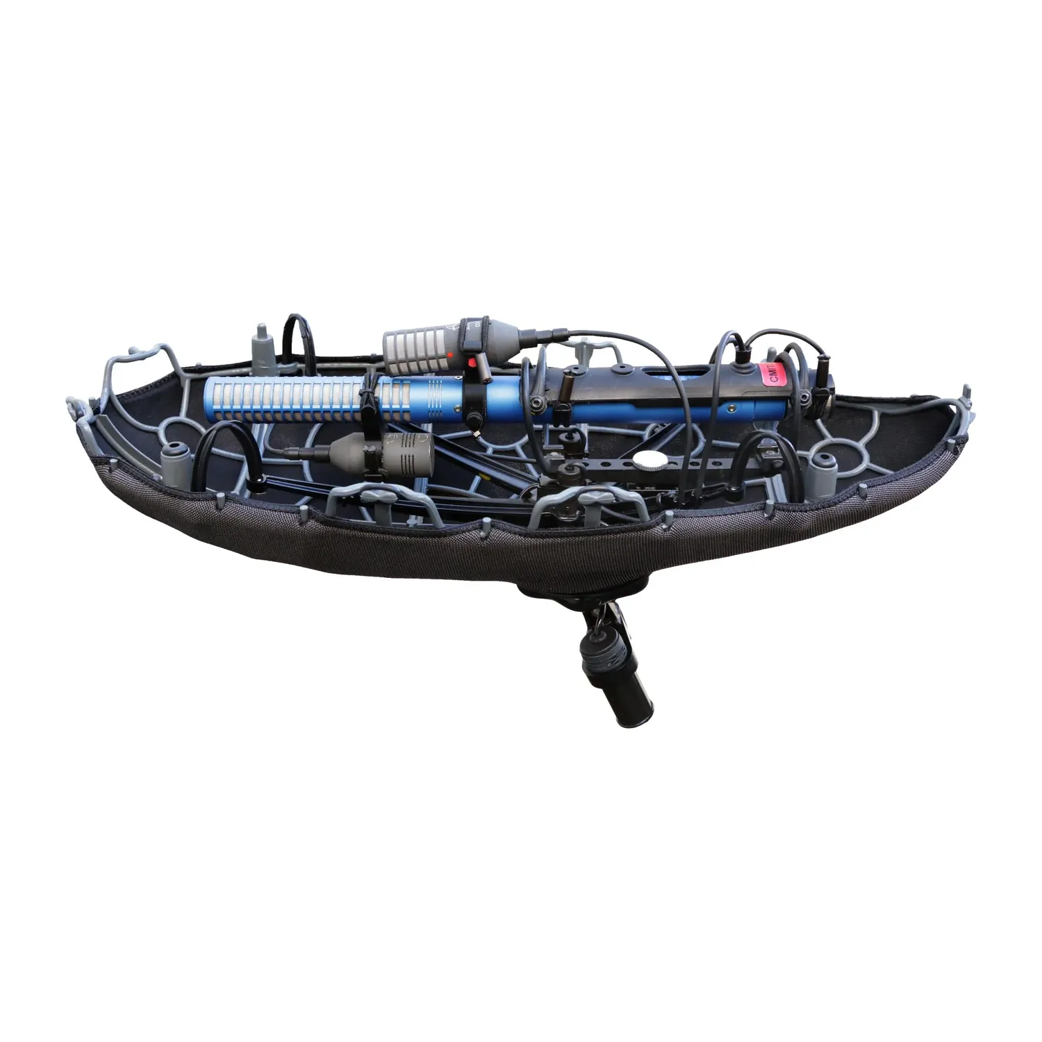 Cinela PIANO MS and Double MS Windshields: the PIA-3S with its top cage off, showing a double MS set on the single-axis swivel.