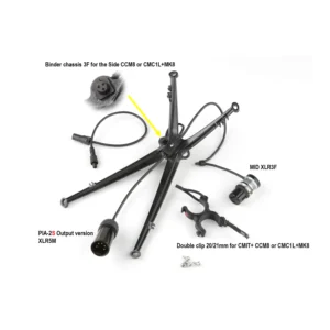 Cinela PIANO Cable Sets: the MS upgrade set laid out on the inner cross, with each part labeled.