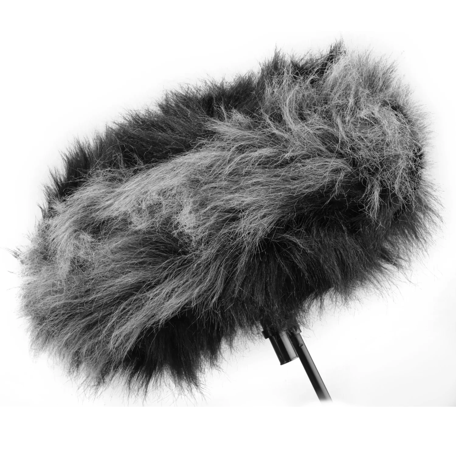 Cinela PIANO Replacement Fur: the long-pile fur in black and gray, fitted over a PIANO windshield.