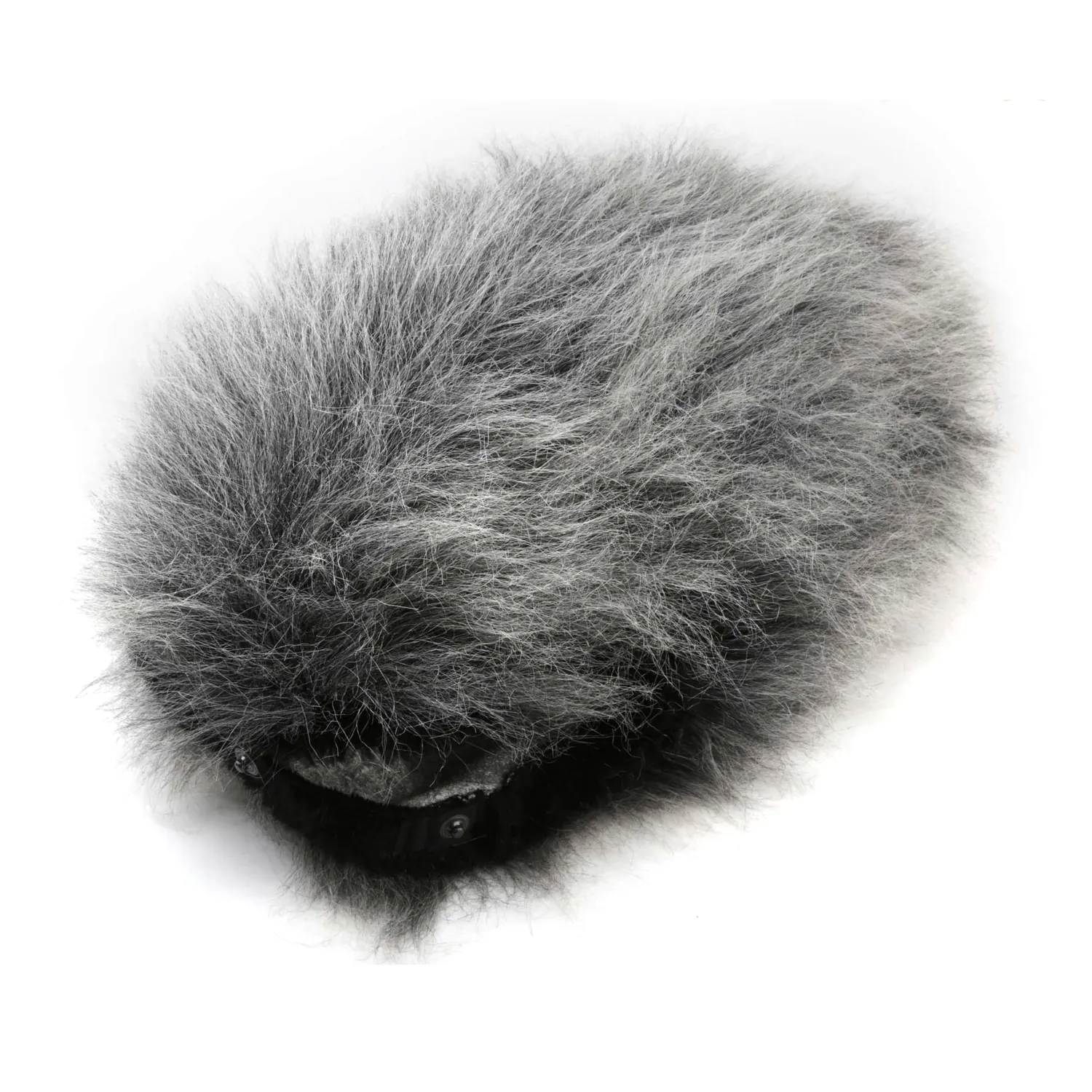 Cinela PIANISSIMO Replacement Fur: the long-pile fur in gray, fitted over a PIANISSIMO windshield.
