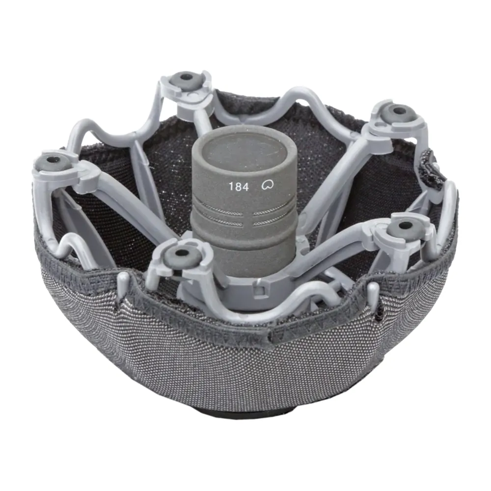Cinela LEONARD Windscreen: LEONARD cage open with a microphone capsule inside.