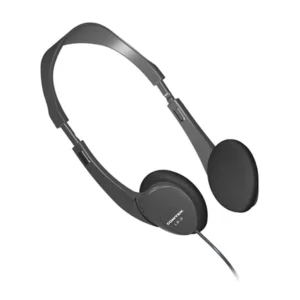 Comtek LS-3 Mono Headphones: The lightweight headphones with their foam ear pads and single-sided cable.