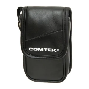 Comtek P-11 Storage Pouch for Transmitters and Receivers: The black storage pouch with its top flap closed.