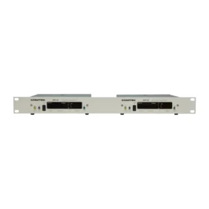 Comtek RMK-25-216 Rack Faceplate for BST 25-216: The RMK-25-216-2 faceplate with two BST 25-216 transmitters side by side.