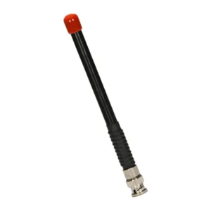 Comtek SLW-216B Base-Loaded Whip Antenna: The base-loaded whip antenna with its red tip and BNC connector.