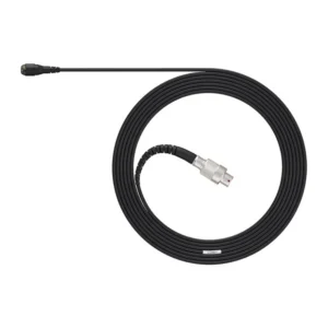 DPA 4060 and 4061 CORE+ Omni Lavalier Microphone: The black mic coiled with its 3-pin LEMO connector.