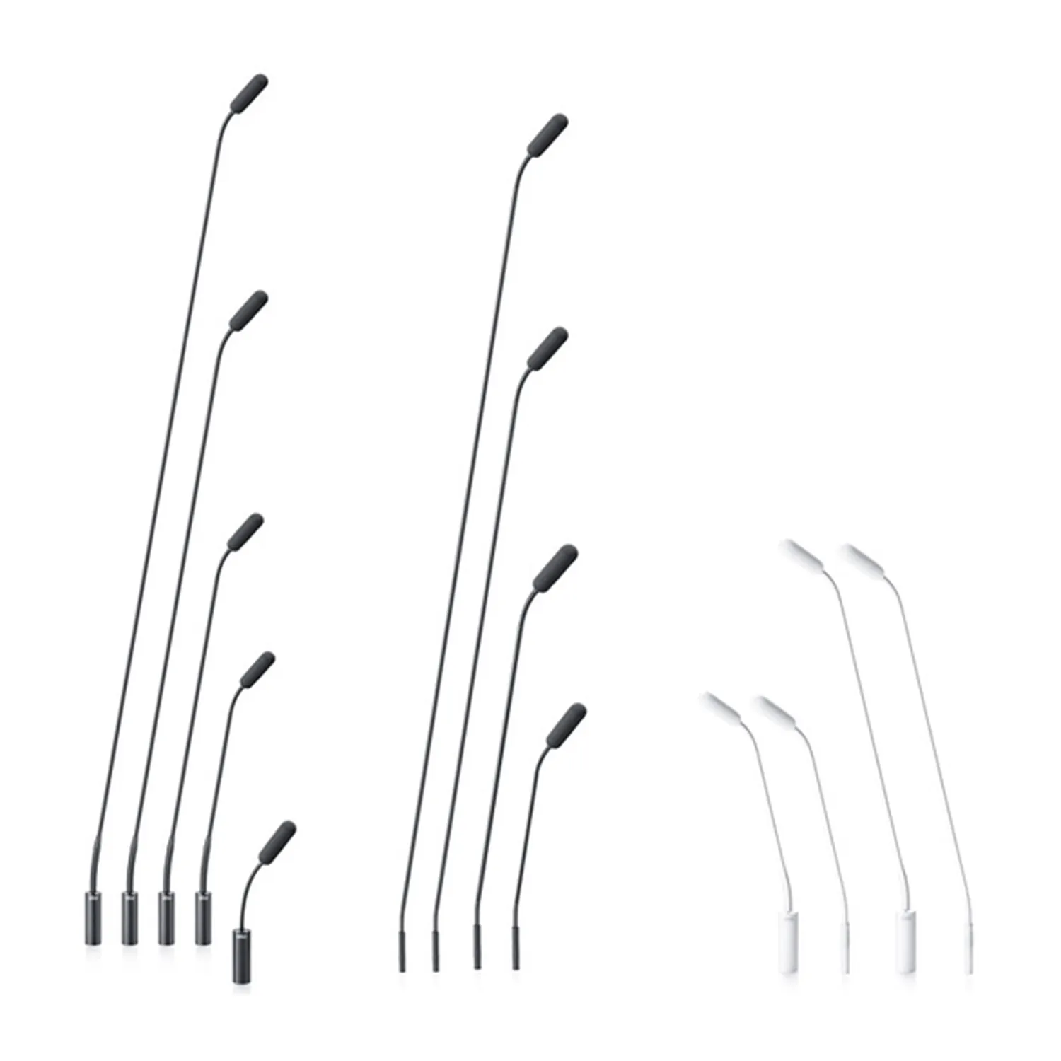 DPA 4098 CORE Supercardioid Gooseneck Microphone: Black and white goosenecks in several lengths.