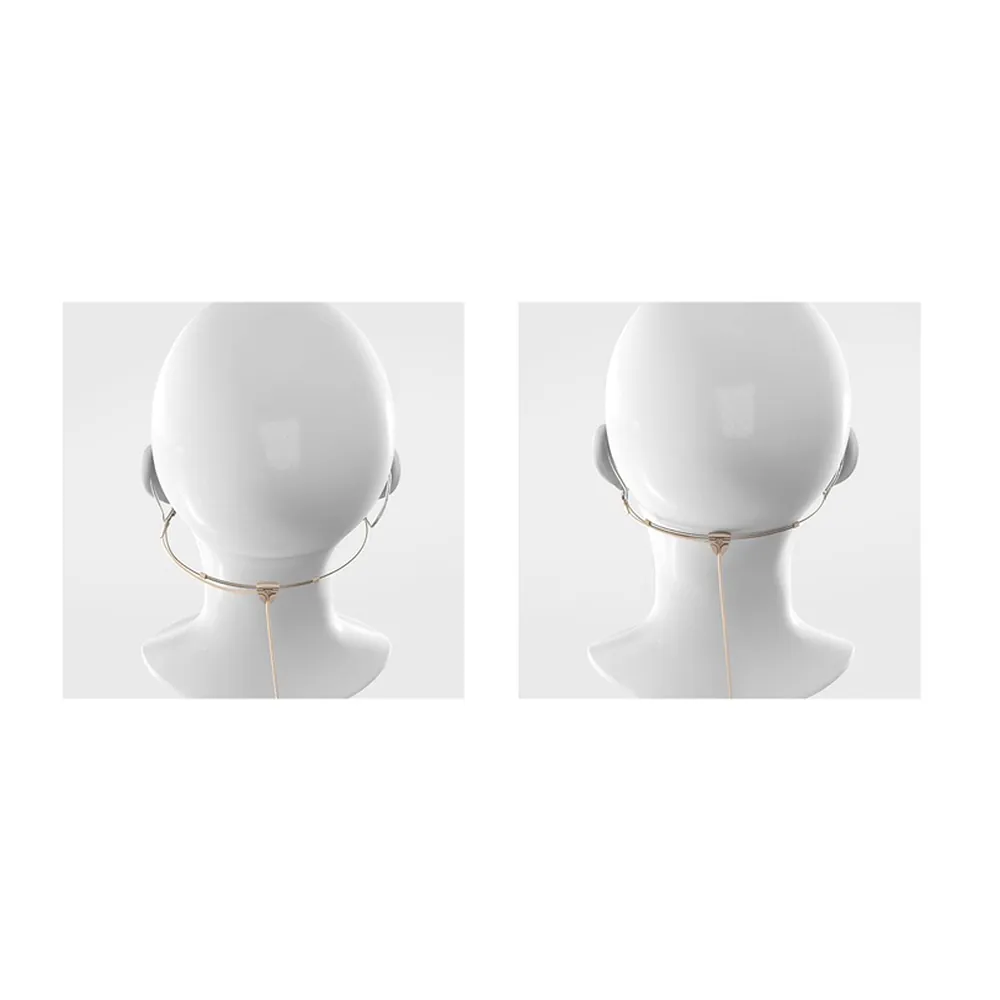 DPA 4488 CORE Directional Headset Microphone: The headset frame around the back of two mannequin heads.