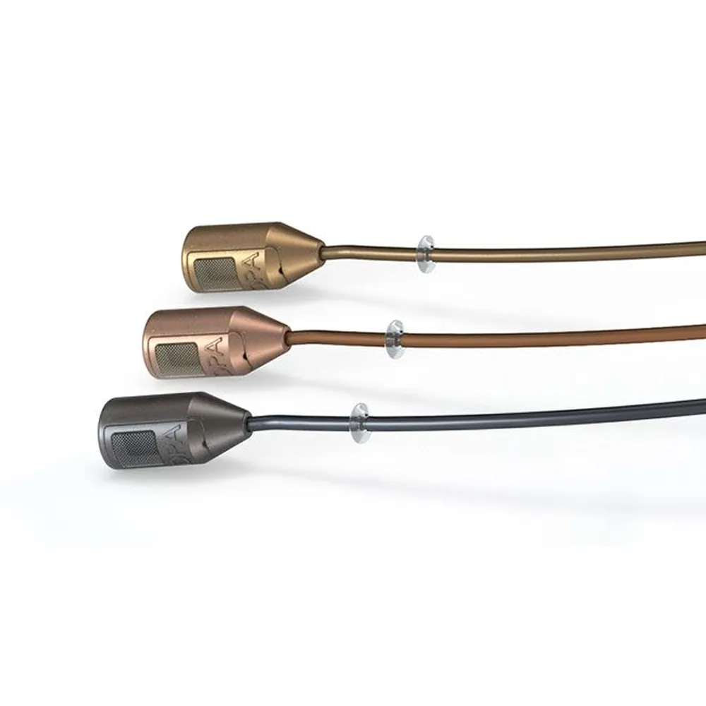 DPA 4488 CORE Directional Headset Microphone: The capsule in beige, brown, and black.