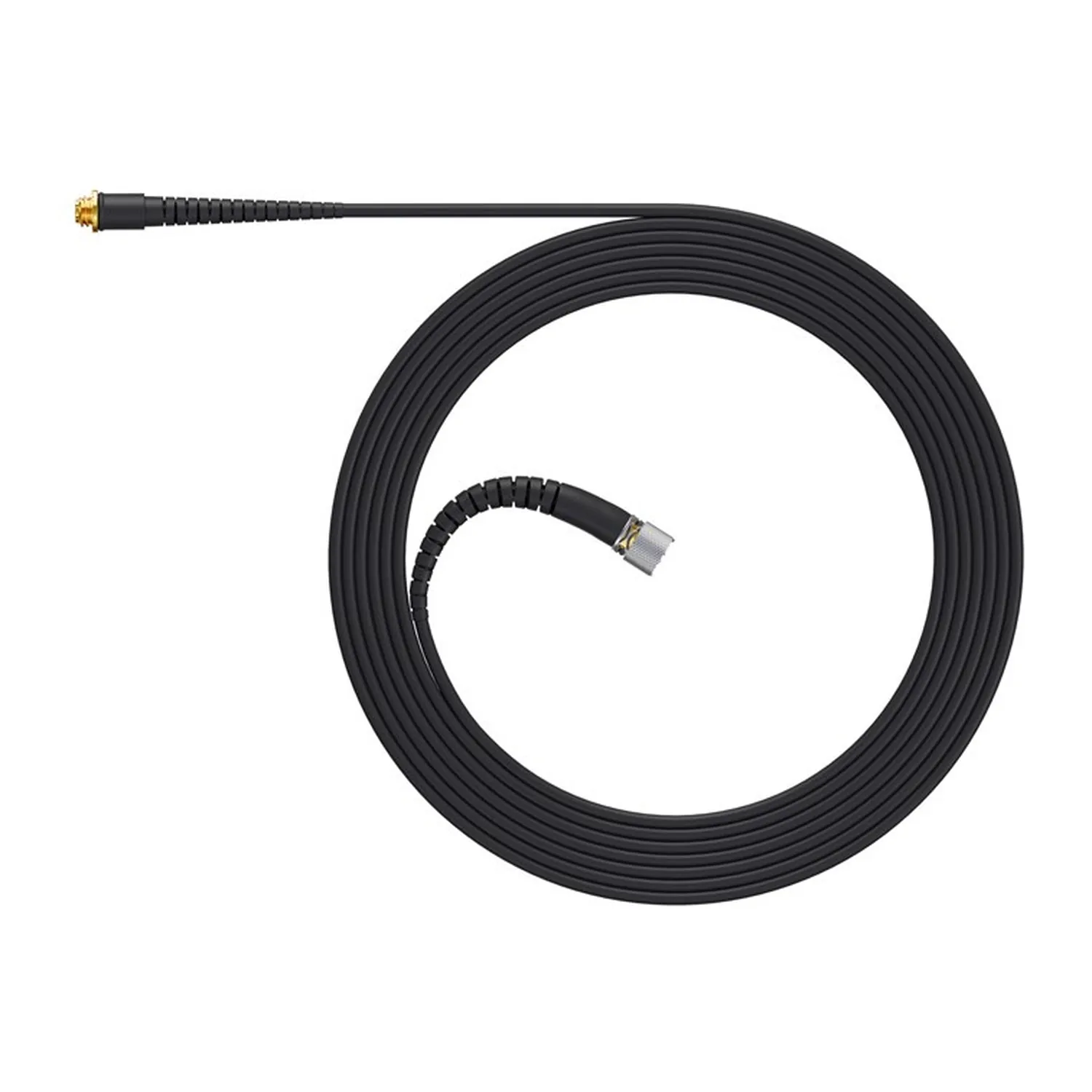 DPA CM22 Heavy-Duty MicroLock Extension Cable (2.2 mm): The black 2.2 mm extension cable coiled.