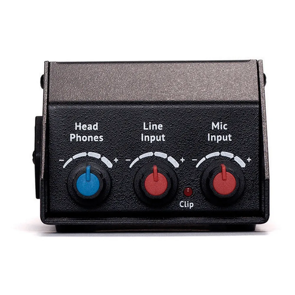 JK Audio ComPack Universal Telephone Audio Interface: The headphone, line input, and mic input level controls.