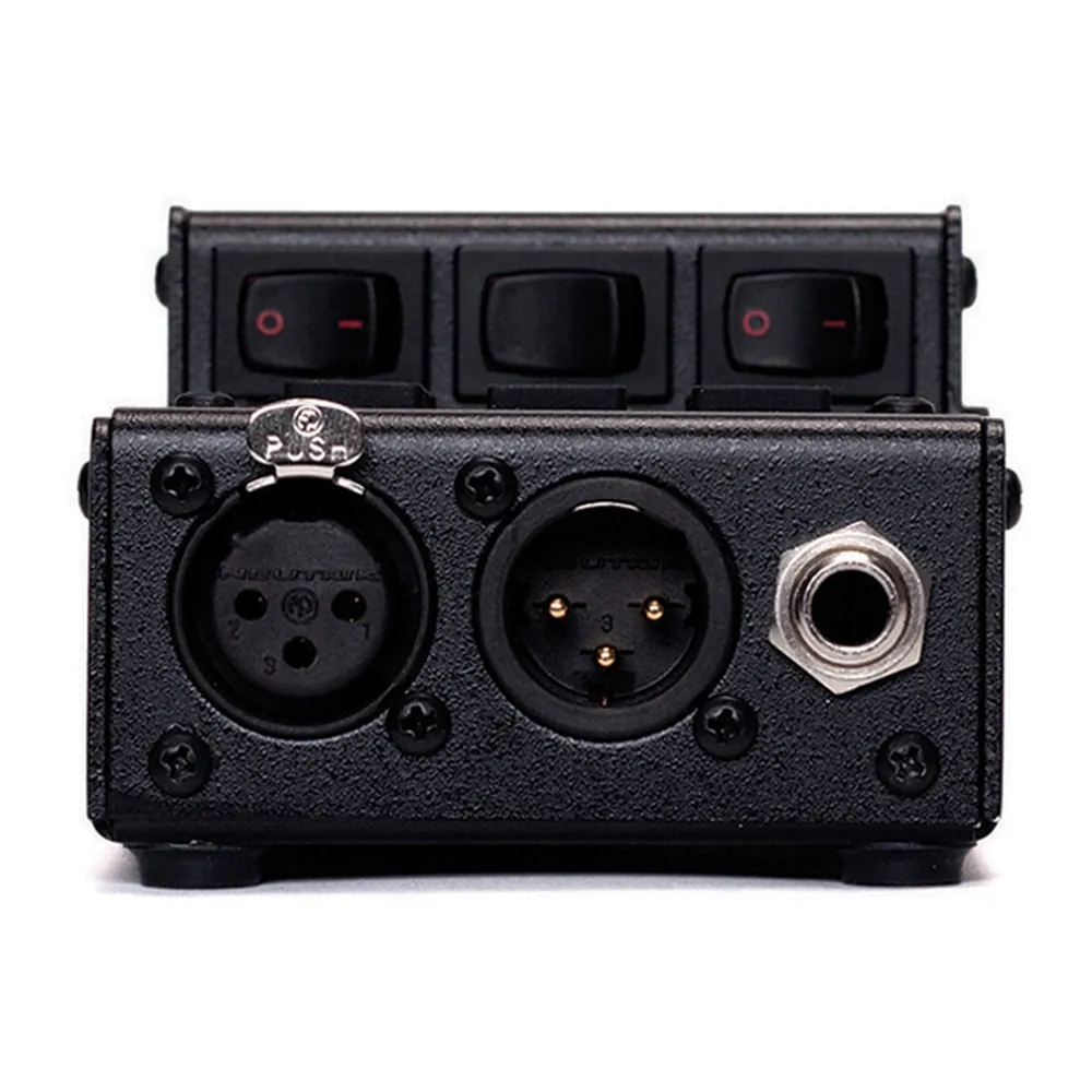 JK Audio ComPack Universal Telephone Audio Interface: The end with its XLR jacks and headphone jack.