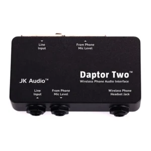 JK Audio Daptor Two Wireless Phone Audio Interface: The interface from above, with its 1/4 in jacks.