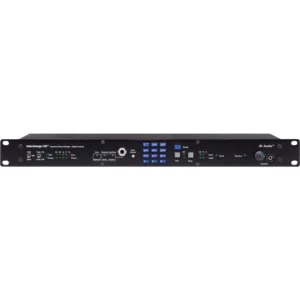 JK Audio Interchange LTD Intercom Phone Bridge + Digital Hybrid: The 1RU front panel with its keypad, meters, and headset jacks.