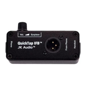JK Audio QuickTap IFB Listen-Only Telephone Handset Tap: The tap with its XLR output and earpiece volume control.