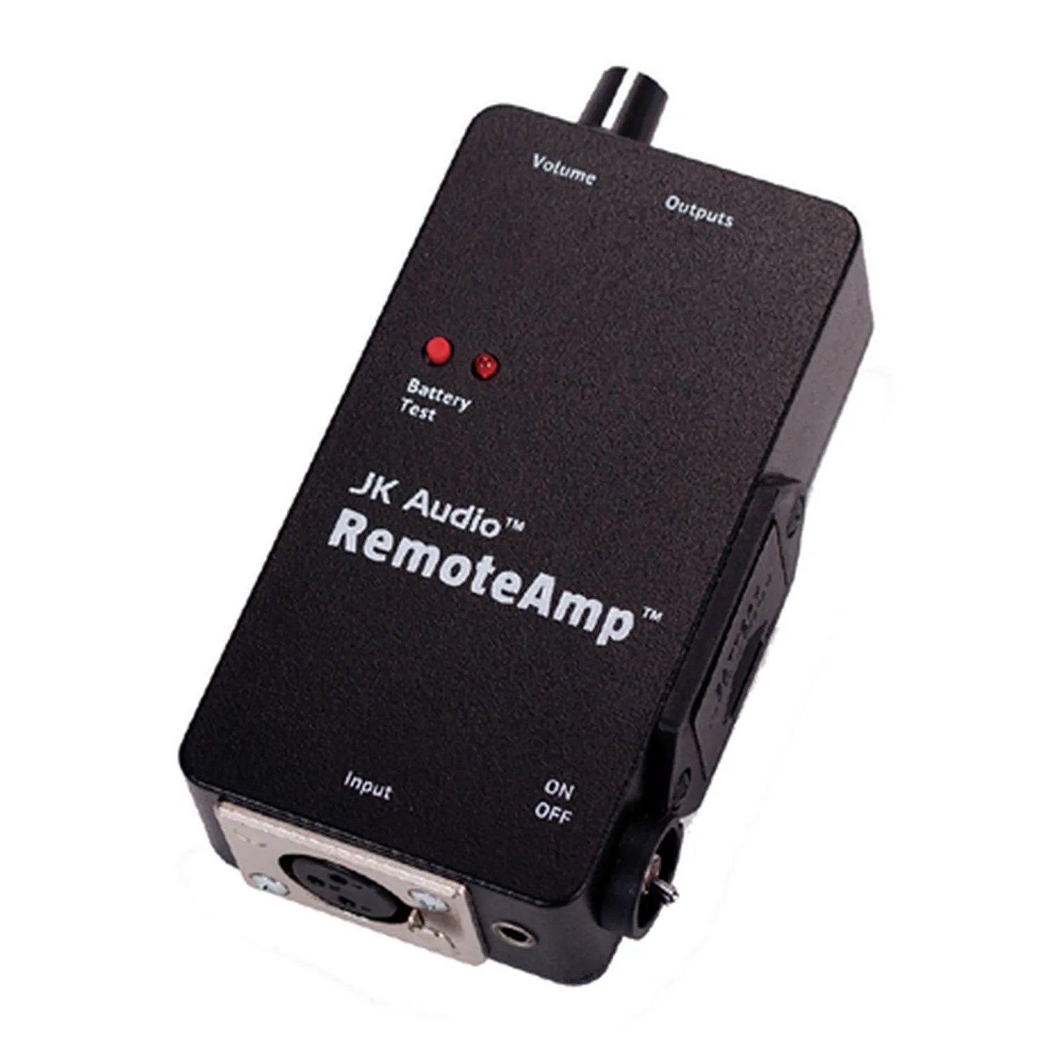JK Audio RemoteAmp Stereo Headphone / IFB Earpiece Amplifier: The belt-pack amplifier with its volume knob.