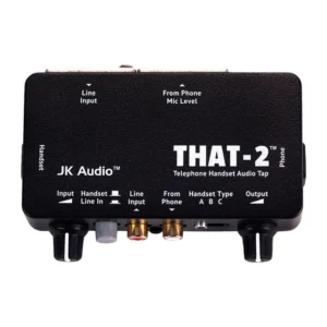 JK Audio THAT-2 Telephone Handset Audio Tap: The tap from above, with its level controls and RCA jacks.