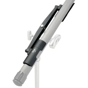 K-Tek KBC2 Boom Cradle 2: holding a boom pole on a stand, close up.